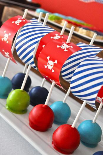 Pirate Ship cake pops