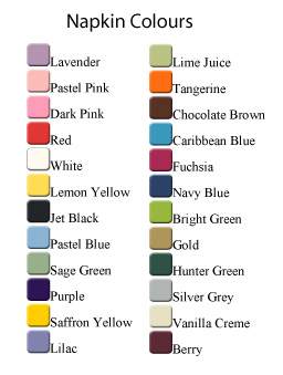 Personalised Napkin Serviette colours